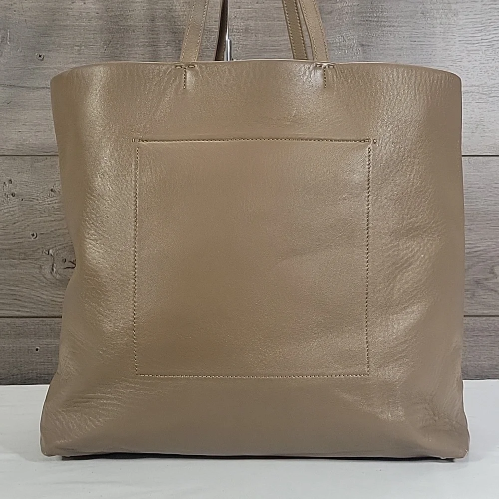 Theory Taupe Soft Leather Tote Bag